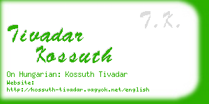 tivadar kossuth business card